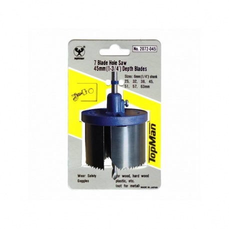 Topman 2072-045 Hole saw set - 7 blades 45mm