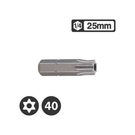 Force 1272540 - 1/4″ Star Tamperproof Bit 25mm - TT40