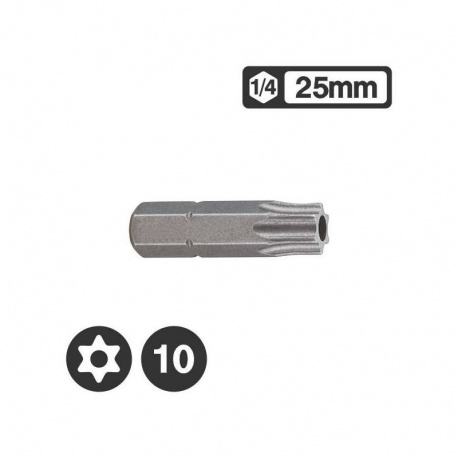 Force 1272510 - 1/4″ Star Tamperproof Bit 25mm - TT10