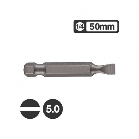 Force 1235005 - 1/4″ Long Slotted Bit 50mm - 5.0mm