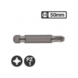 Force 122501 - 1/4" Long Pozidriv Bit 50mm - PZ1