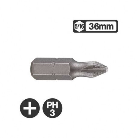 Force 151363 - 5/16″ Philips Bit 36mm - PH3
