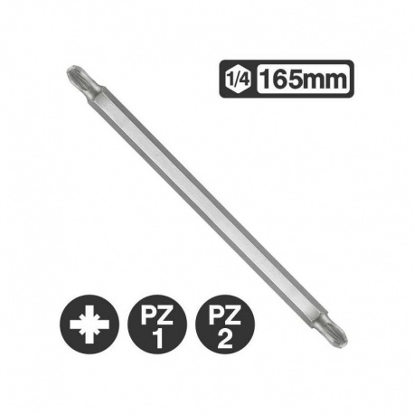 Force 122D12 - Μύτη Διπλή Pozidriv 1/4″ 165mm PZ1-PZ2