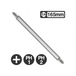 Force 121D12 - 1/4" Double-sized Philips Bit 165mm PH1-PH2