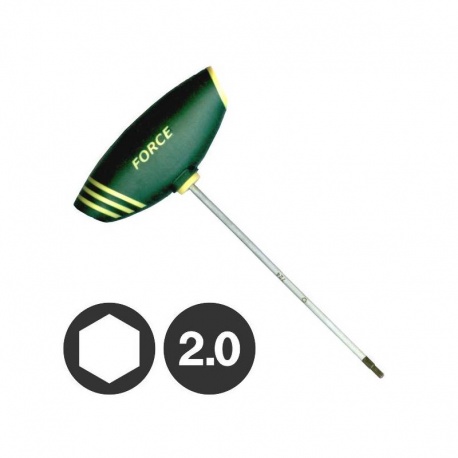 Force 72402 T-handle hex grip key - 2.0mm