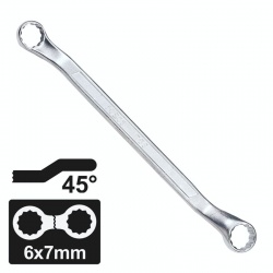 Force 7580607 - 45° Offset Cr-V Ring Spanner 6x7 mm