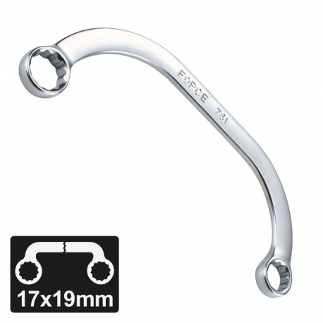 Force 7611719 - Half-moon Ring Wrench 17x19 mm