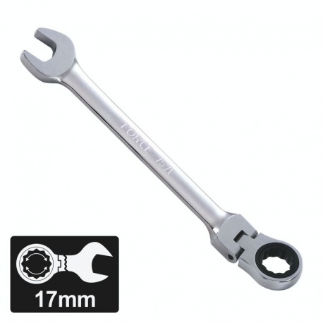 Force 75717F - Combination Swivel Gear Wrench 17 mm