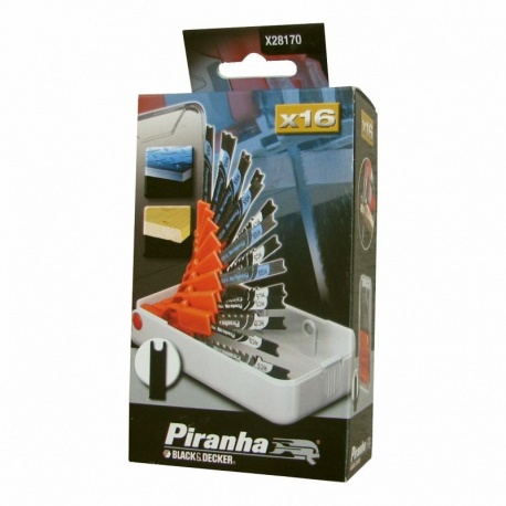 Black & Decker Piranha X28170 - 16 pcs Jigsaw Blades Set