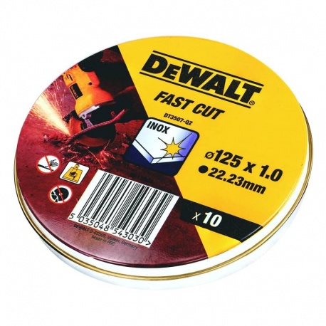 DeWalt DT3507 Inox Cutting Discs WA60TBF 1.0 x 125mm - 10pcs