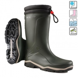 Dunlop Blizzard Waterproof Low-Temperature Wellington Boots Green