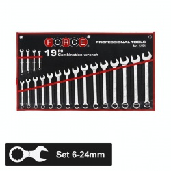 Force 5191 Combination Spanners Set - 19 pcs