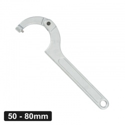 823A080 Adjustable Hook Wrench Pined Type 50-80 mm