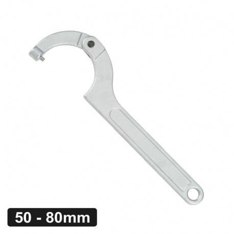 Force 823A080 adjustable hook wrench with pin 50-80 mm