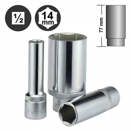Force 5457714 6pt. surface flank deep socket 1/2" - 14mm