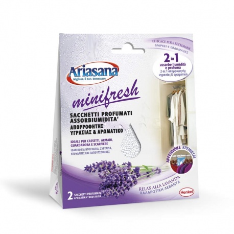 Henkel Ariasana MiniFresh απορροφητής υγρασίας λεβάντα, 2 x 50gr