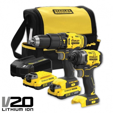 Stanley SFMCK465D2S V20 Li-Ion 18V 2Ah cordless drill & impact screwdriver kit