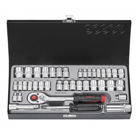 Force 3391 1/4" & 3/8" 39 pcs metcric and imperial socket set