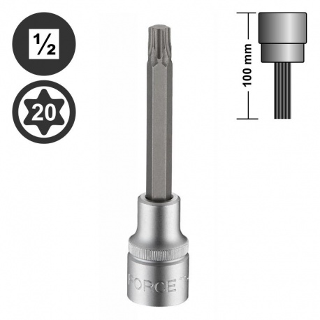 Force 34610020 Torx bit 1/2" long socket - T20