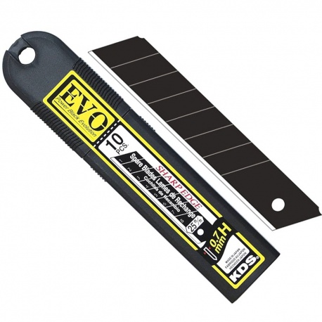 KDS HB-10BH Black Snap-Off Knife Blades 25 x 0.7mm - 10pcs