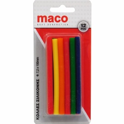 Maco MC.0112105 7,2mm Color Hot-glue Sticks - 12 pcs