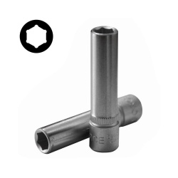 Force 5255008 - 1/4" 6pt. Flank Long Socket - 8 x 50mm