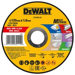 DeWalt DT20595 Δίσκοι Κοπής Multi C60T BF41 1.0 x 125mm