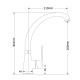 Modea Omega 00-2064 (00-02064) Kitchen High Arc mixer faucet 303mm