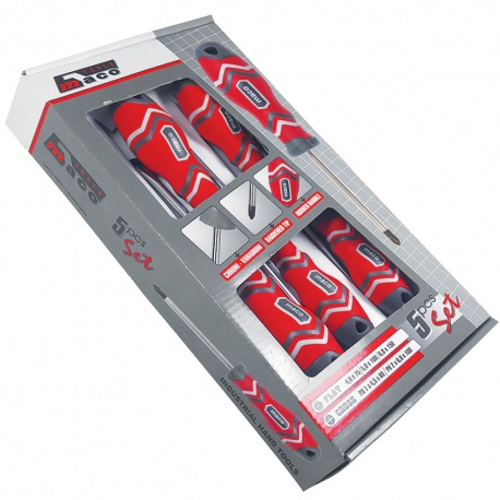Maco MC.0120300 5pc SET PHILIPS AND SLOTTED SCREWDRIVERS 2x100mm
