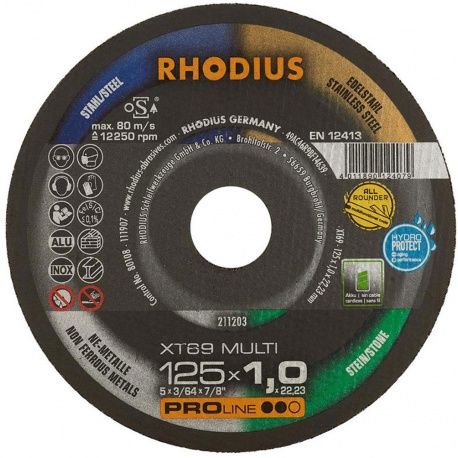 Rhodius Stone cutting disc XT66 - 1,5 x 125mm