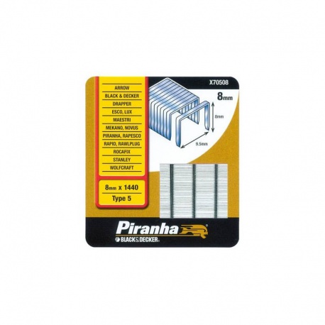 Black & Decker X70508 Piranha Type 5 Heavy Duty Staples - 8mm