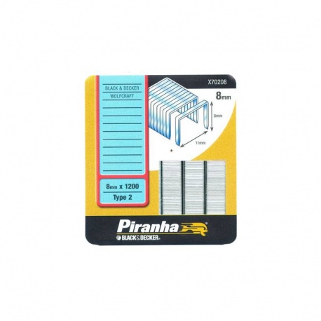 Black & Decker X70208 Piranha Type 2 Heavy Duty Staples - 8mm