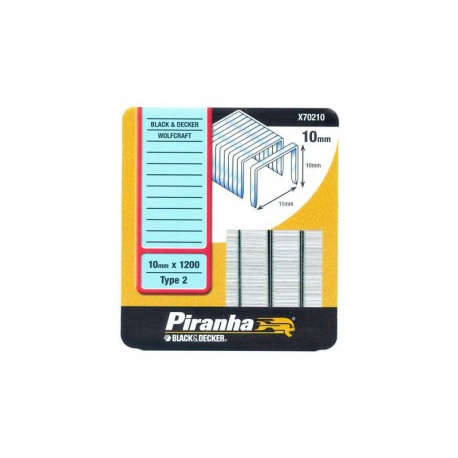Black & Decker X70210 Piranha Type 2 Heavy Duty Staples - 10mm