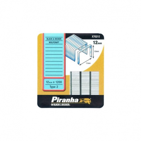 Black & Decker X70212 Piranha Type 2 Heavy Duty Staples - 12mm