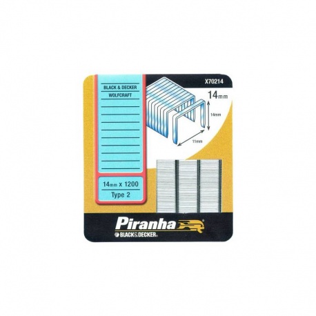 Black & Decker X70214 Piranha Type 2 Heavy Duty Staples - 14mm