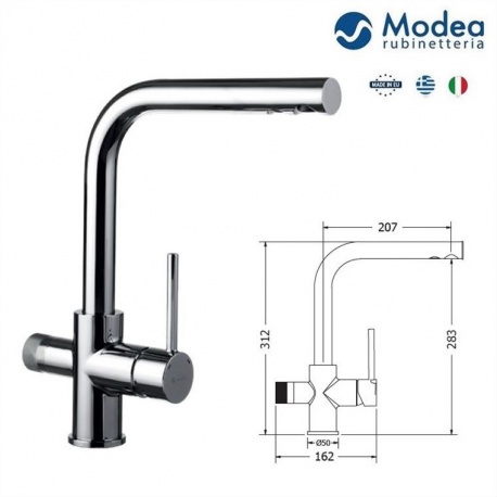 Modea Line 00-02080/3 Kitchen High Arc mixer faucet 3 Way