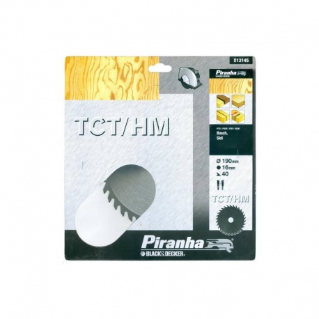 Black & Decker Piranha X13145 - Circular Saw Blade 190x16mm - 40T